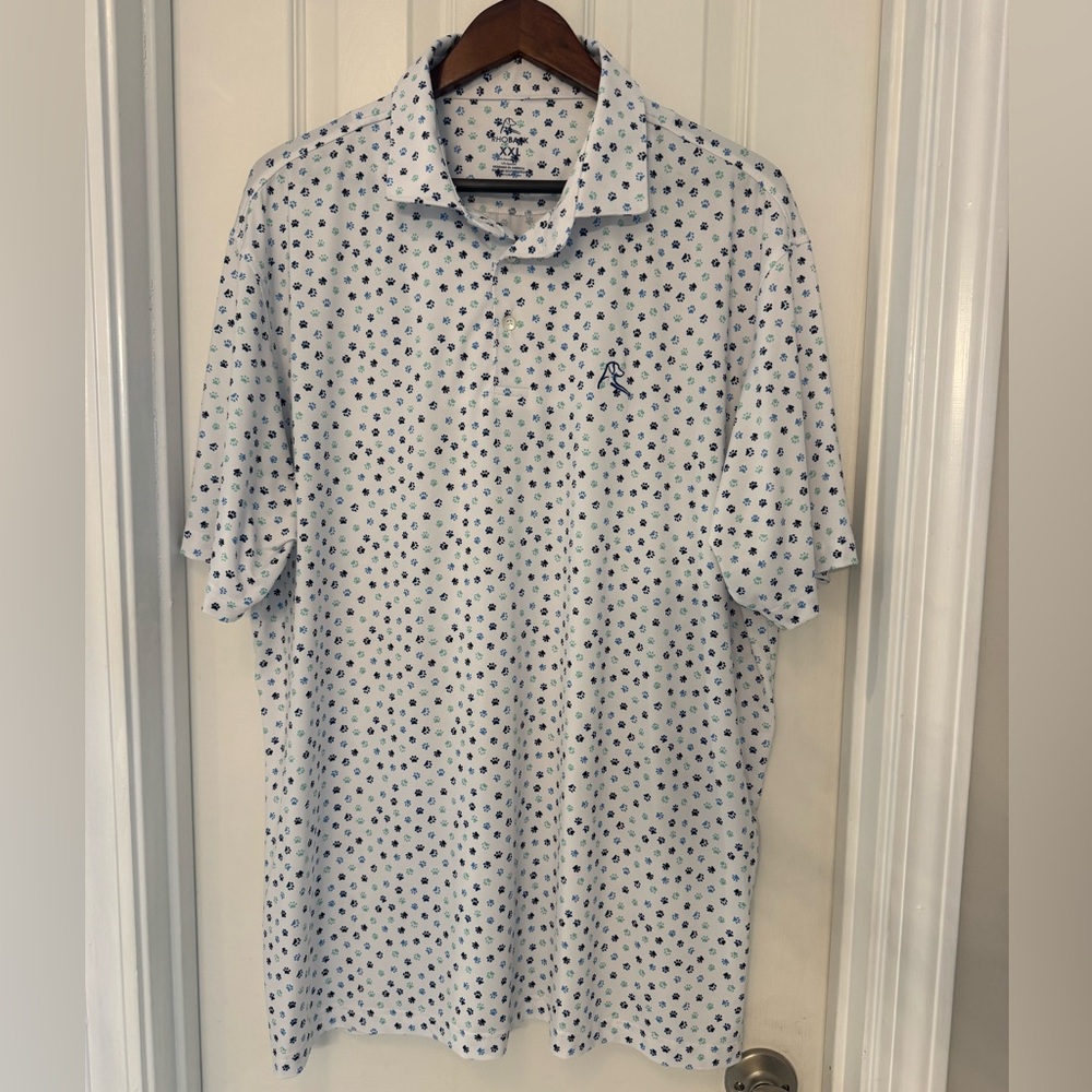Men’s Rhoback Short Sleeve Performance Polo XXL - “Pup” pawprint pattern 🐾
